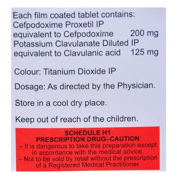 zedocef cv 200mg tablet 10's